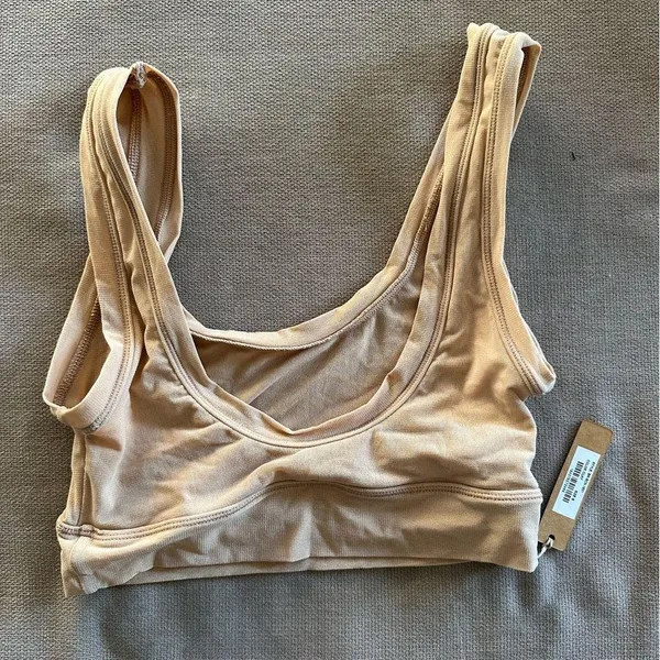New ~ SKIMS ~ Women's Nude Wide Strap Summer Mesh Scoop Bralette Bra Small NEW - Image 9