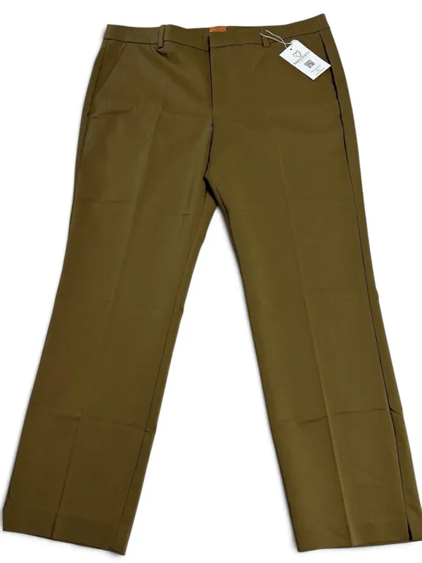 Marycrafts Olive Green Tailored Dress Pants Flat Front Trouser Slacks Women's L - Image 2