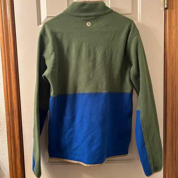 Marmot Rocklin 1/2 Zip Fleece Pullover Size Medium Foliage Dark Azure - Image 2