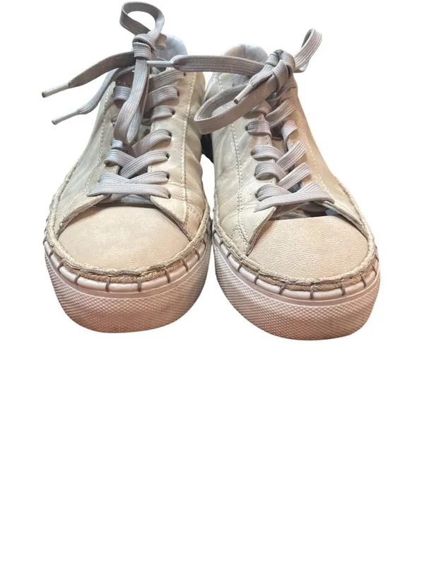 Free People wms cream white leather low top fashion sneakers sz 7 SKU 10-326 - Image 13