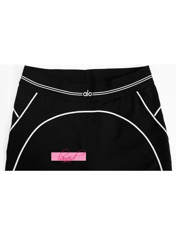 Alo Airbrush High-Waist Heart Throb Leggings Black White Hi-Rise Waisted Tights - Image 12