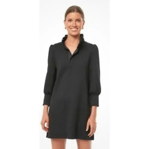 Tuckernuck Pomander Place Black Charlotte Terry Ruffle Collar Shirt Dress Medium - Image 14