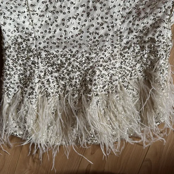 NBD Gracy Mini Dress in White & Silver - Image 3