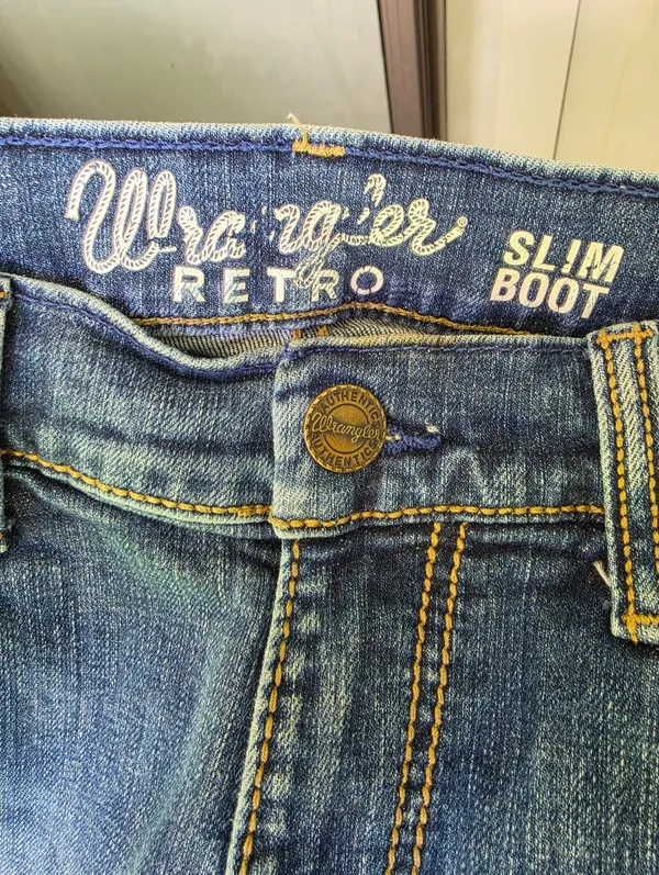 Wrangler Retro Slim boot cut denim blue jeans stretch size 7/9 - Image 11