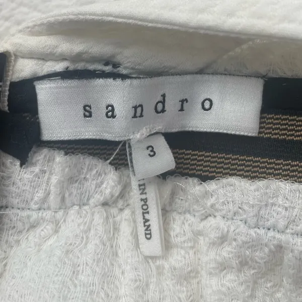 SANDRO Square Neckline Mini Dress in White‎ Size 3 or Large - Image 5