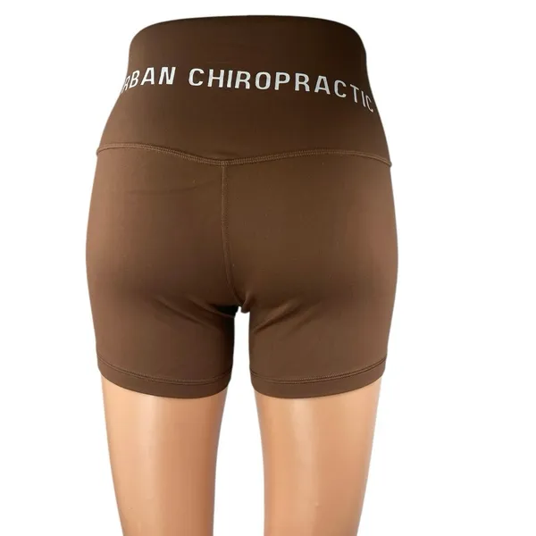 Urban Chiropractic Women's Brown High Waist Athletic Activewear Biker Shorts S - Image 3