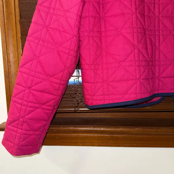 NWT $138 Anthropologie x DOLAN Pink Bow-Front Linen Quilted Lady Jacket S - Image 9