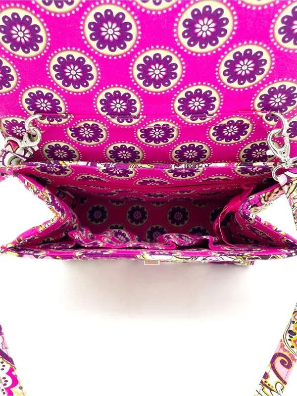 Vera Bradley Julia Crossbody Very Berry Paisley Pink Purple Quilted Retired Bag - Image 9