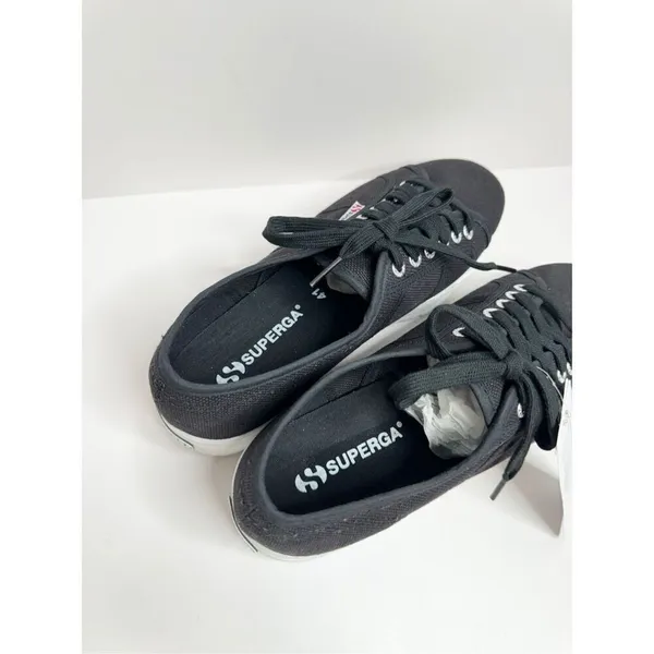 Superga Sneakers Classic Black Canvas Mens‎ Size 8 Lace Up Fashion Shoes NEW - Image 8