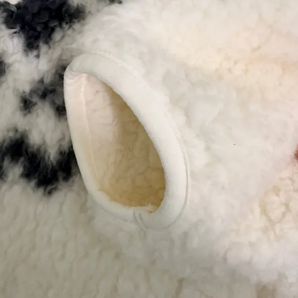 Abercrombie & Fitch Sherpa Fleece Quarter Zip Fair‎ Isle Pullover Cream Small - Image 5