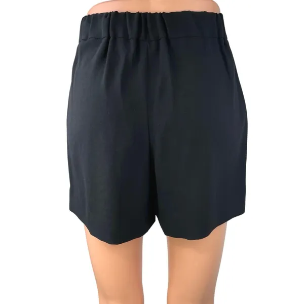 Aritzia Babaton Women's Black High Rise Pleated Pull On Elastic Waist Shorts 0 - Image 4