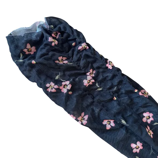 AFRM Black Floral Off the Shoulder Mesh Top MEDIUM Ruched Sheer Bodycon Pink $68 - Image 10