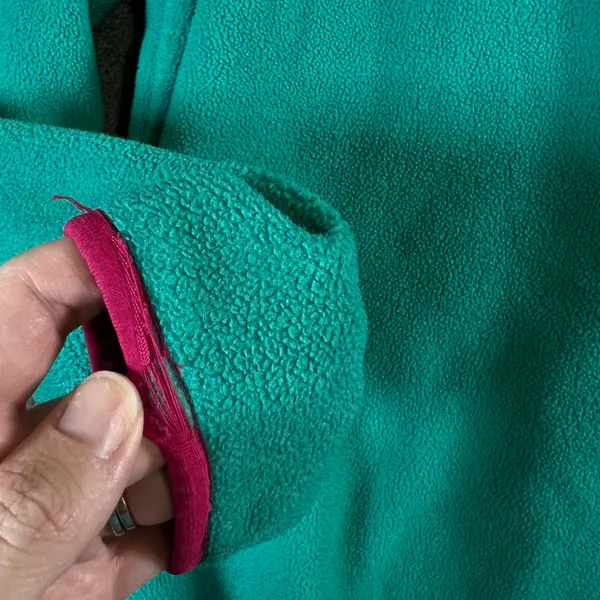 Patagonia Synchilla Fleece Pullover Teal Pink Trim Snap-T Women's Large - Image 4