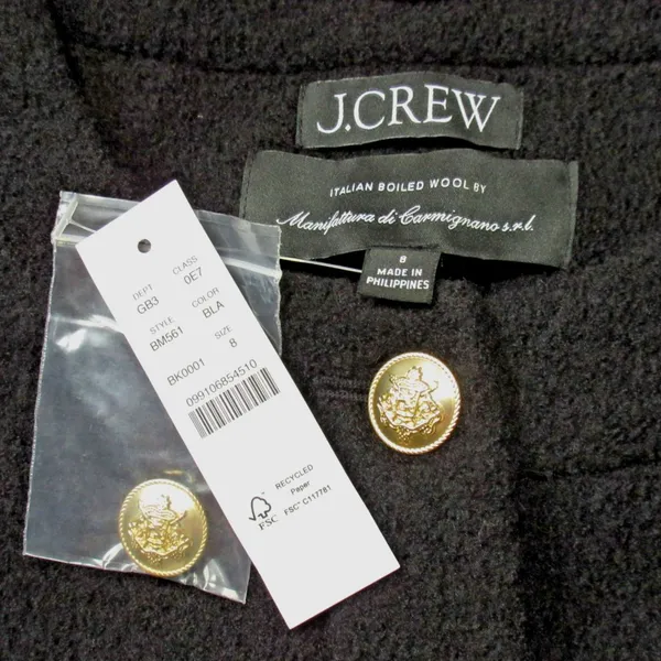 NWT J.Crew Louisa Lady Jacket in Black Italian Boiled Wool Blazer 8 - Image 5