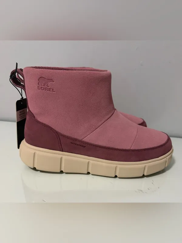 Sorel Pink Two-Tone Suede Waterproof Ankle Booties - Image 6