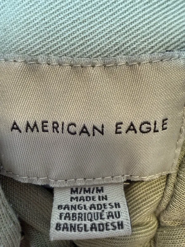 American Eagle Olive Utility Hooded Cropped Button Front Shacket Jacket Size M - Image 5