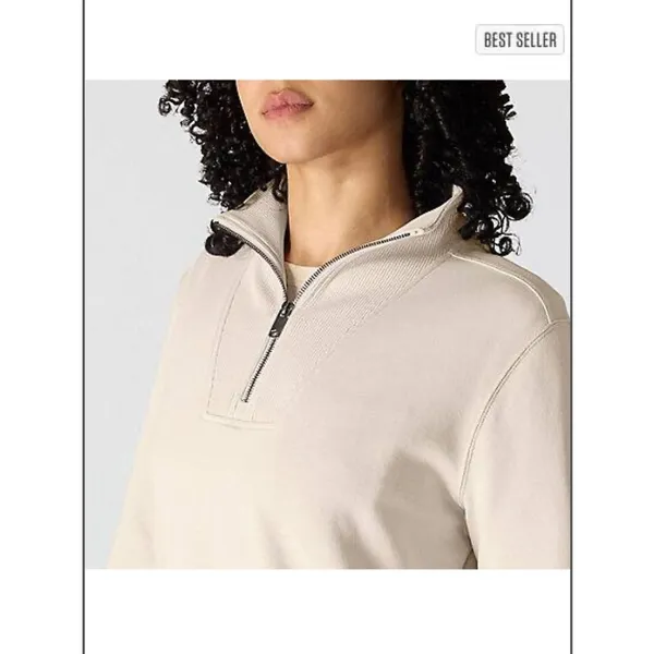 Carhartt Tencel Fiber Series Women's Half-Zip Pullover Sweatshirt Cream Medium - Image 2