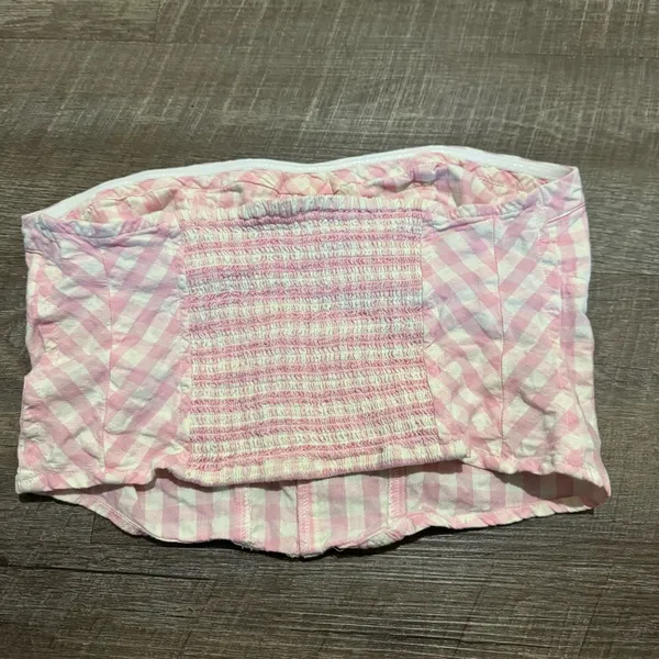 Free People Pink Leilani Cotton Gingham Tube Top - Image 7