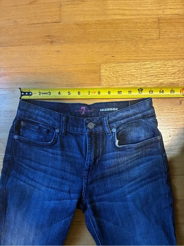7 For All Mankind Roxanne Denim Stretch Jeans Dark Wash Blue Women's 14 - Image 10