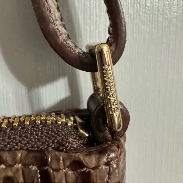 Brahmin Brown Croc Prints Crossbody Handbag - Image 6