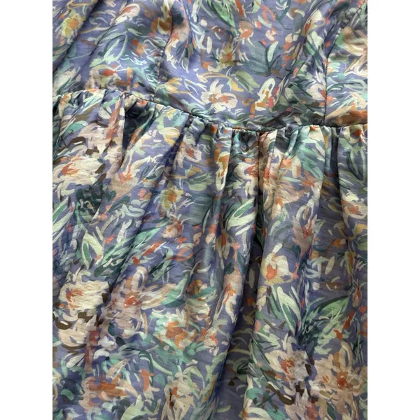 Storia Babydoll Mini Dress Women's XS Floral Puff Sleeves‎ Fairy Cottagecore - Image 3