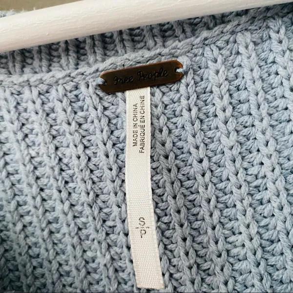 Free People Knit Sweater Blue Sz Small - Image 10