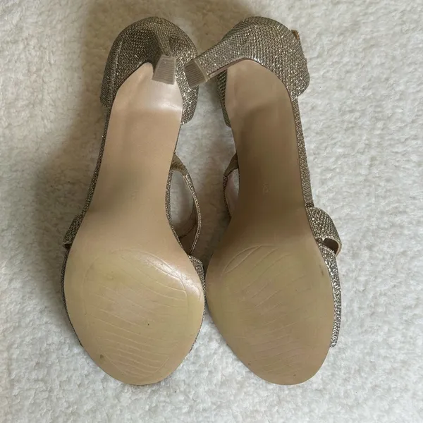 Maripé Heels Womens‎ 9 Gold Sloane Glitter Stiletto Wedding Formal Holiday Party - Image 11