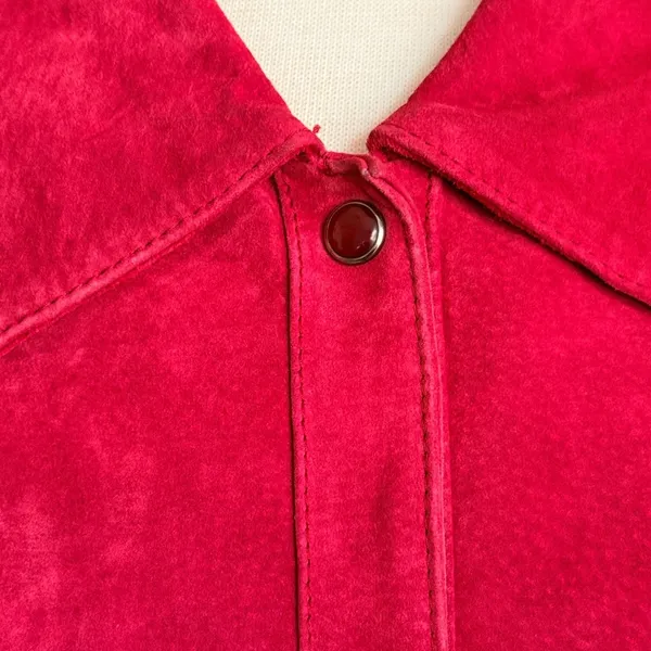 Investments Leather Suede Shacket Sz Lg Red Blazer Business Casual Gorpcore - Image 5
