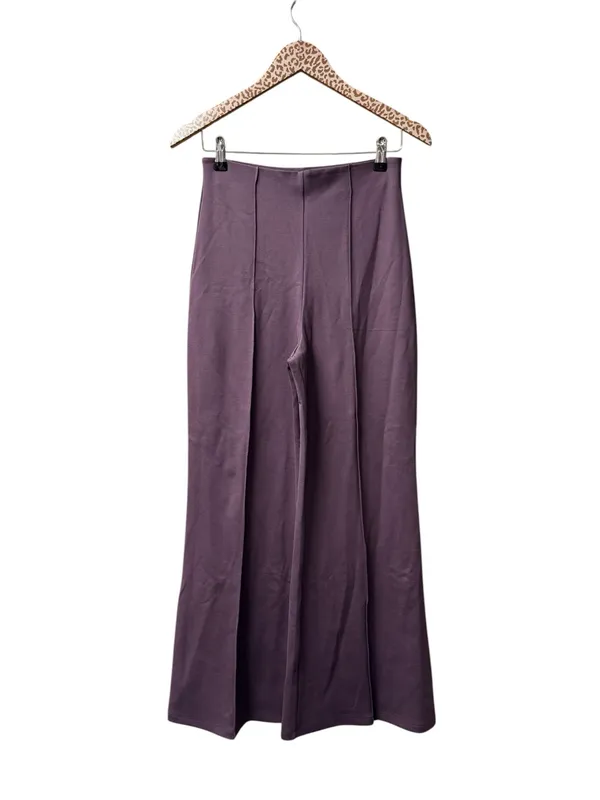 Quince Ultra-Stretch Ponte Super Wide Leg Pants Dark Orchid Purple Small - Image 3