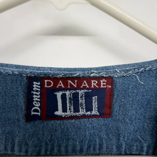 Vintage‎ Danare Denim Beaded Lace Vest Handmade Embellished Boho Size L/XL - Image 5