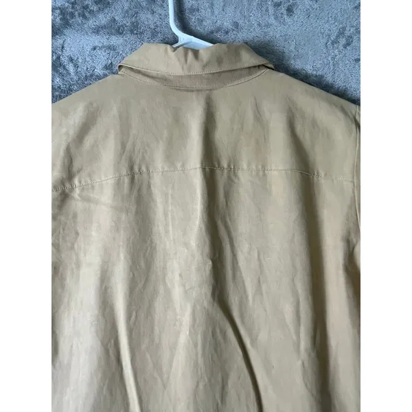 Tommy Bahama Silk Linen Button Front Maxi Shirt Dress Beige Size Large Resort - Image 4