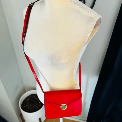 MASSIMO CASTELLO Tamonato Italian Leather Crossbody Bag Designer Luxury, Red NWT - Image 2