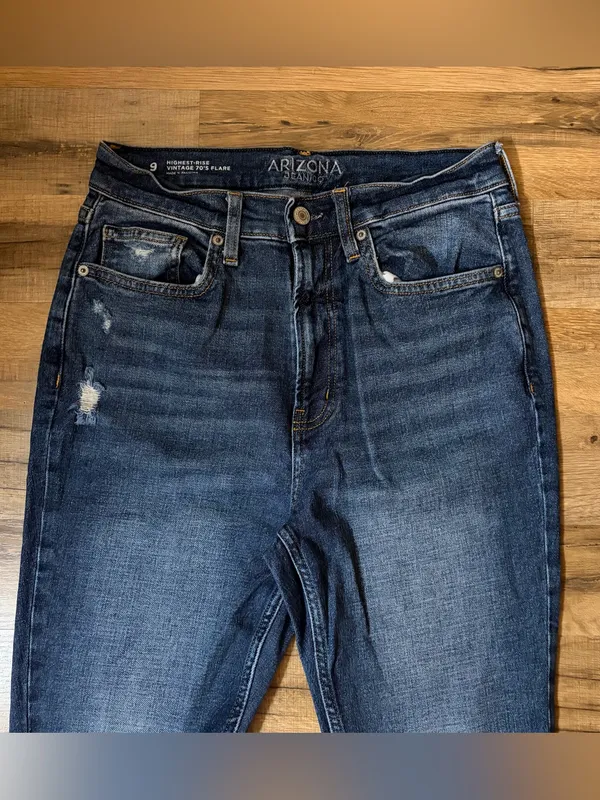 Arizona Jean Co Highest Rise Vintage 70s Flare Jeans Size 9 - Image 4