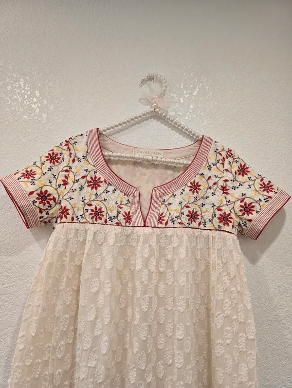 Anthropologie Payal Jain Embroidered Dress Fine Cotton S - Image 3