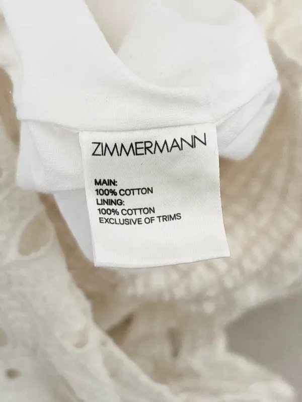 Zimmermann White Eyelet Lace Long Sleeve Romper - Image 6