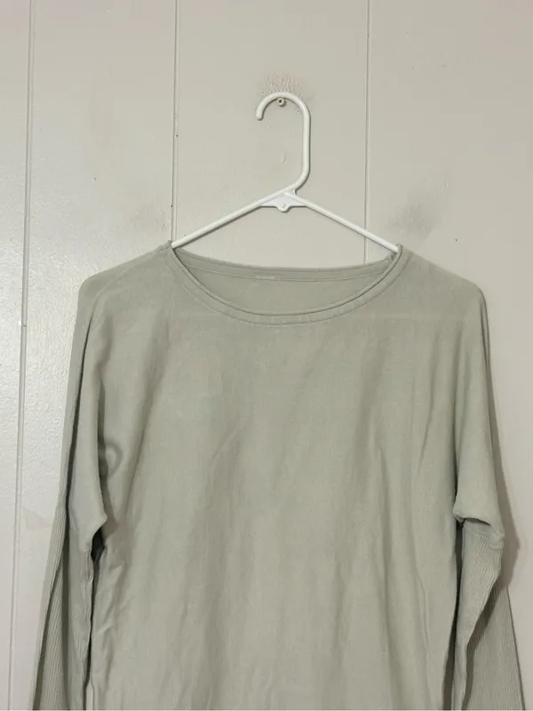 Lululemon Take It All In Sweater Light Sage Long Sleeve Cotton Knit - Image 5