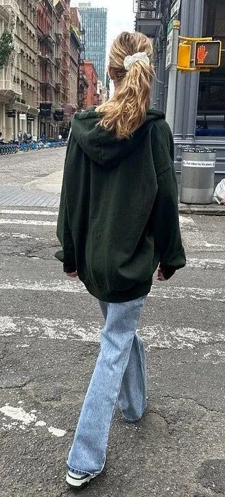 Brandy Melville Green Christy Zip Up Hoodie - Image 2