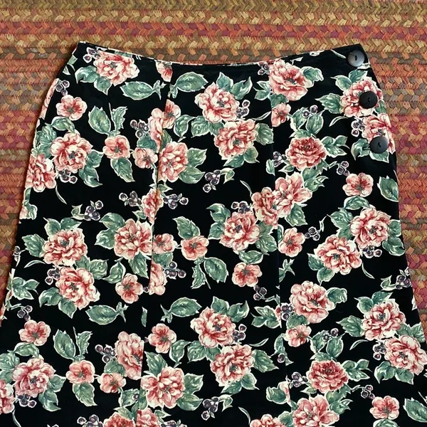 90s VINTAGE GRUNGE FLORAL MIDI / MAXI SKIRT - Image 3