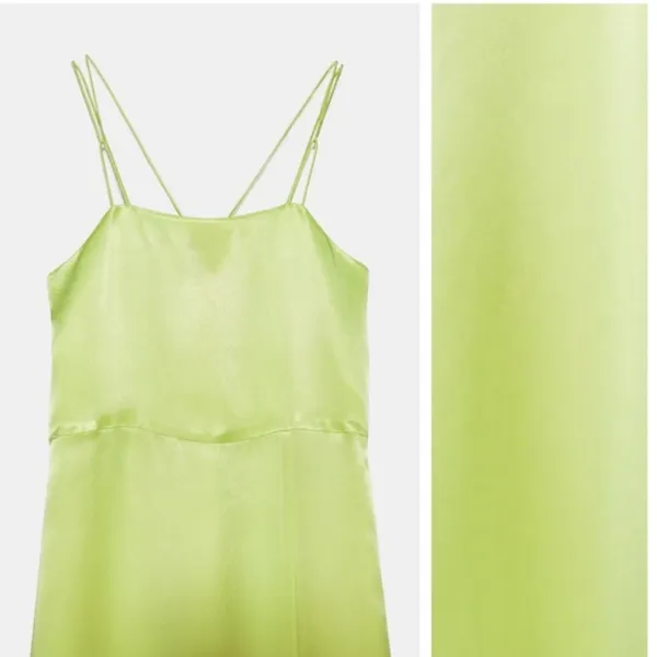 Zara Satin lime green dress Xs - Image 15