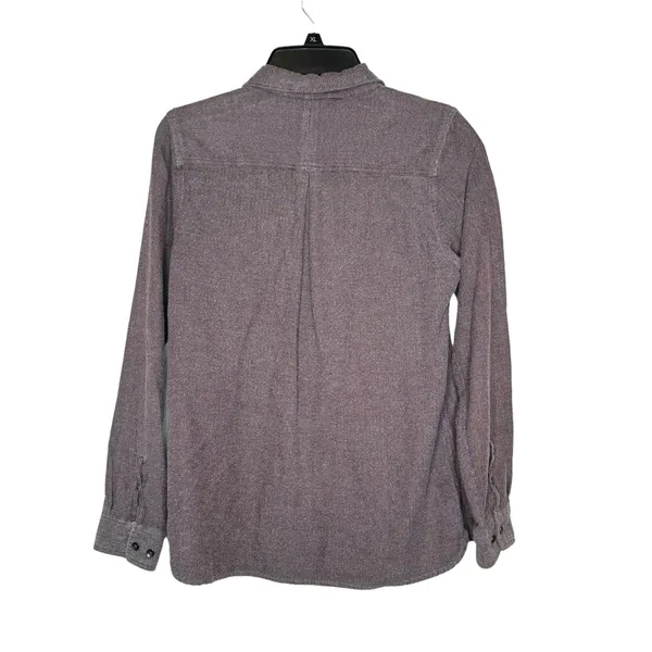 Woolrich Women's Top Button Up Shirt Double Pockets Long Sleeve‎ Purple Plus 24R - Image 6