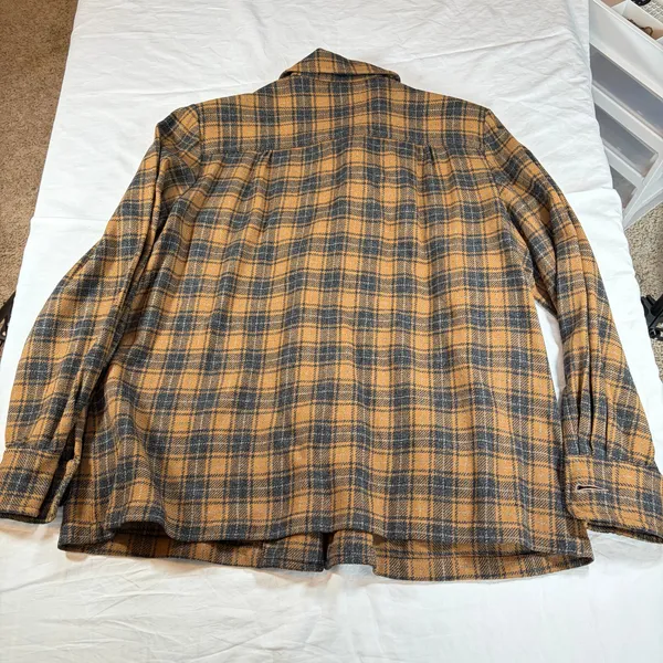 VTG Pendleton womens 49er jacket. Plaid brown, black, 1970s. Size L - Image 5