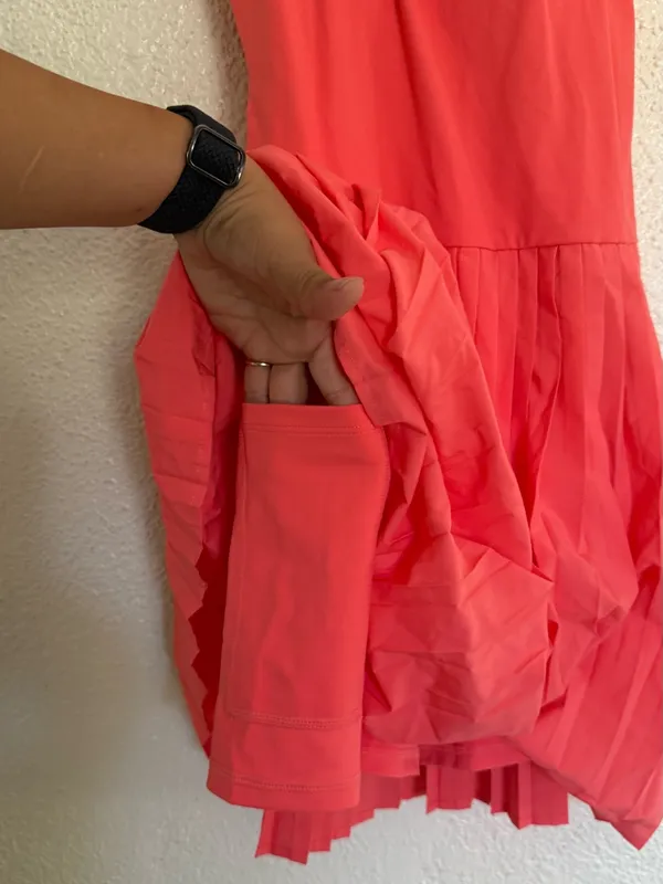 Fabletics Hot Shot Pleated Dress Classic Coral Pink Mini Dress W/ shorts size S - Image 11