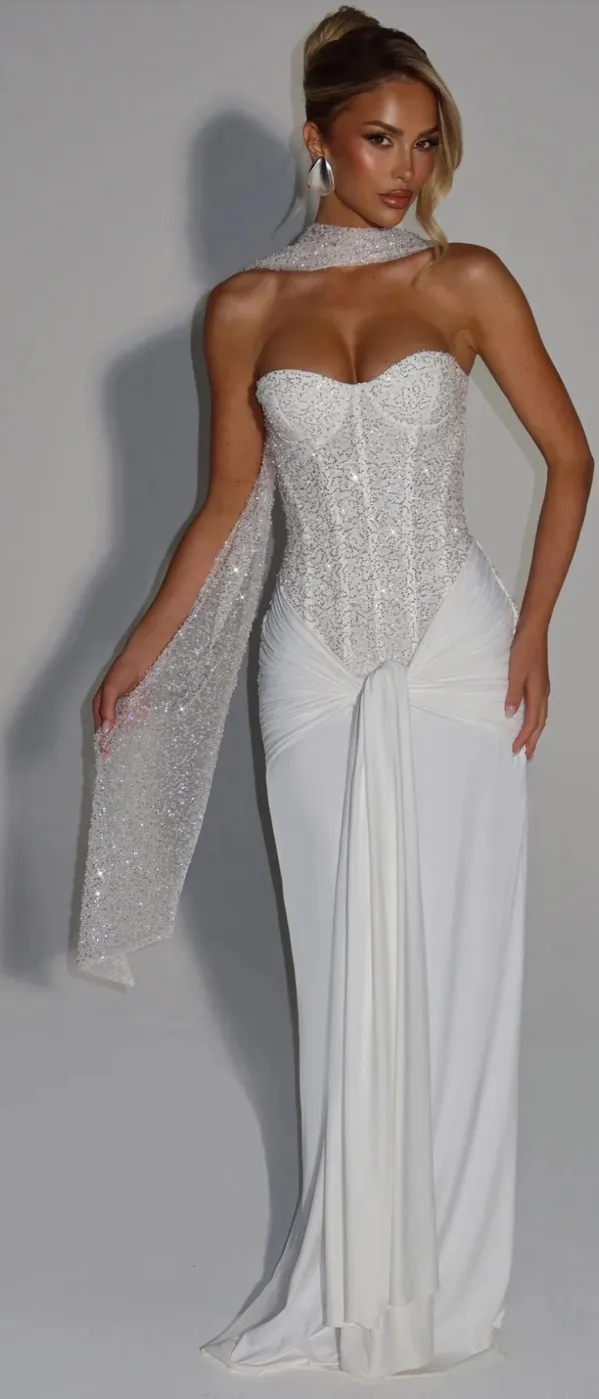 Babyboo white sequin maxi gown - Image 9