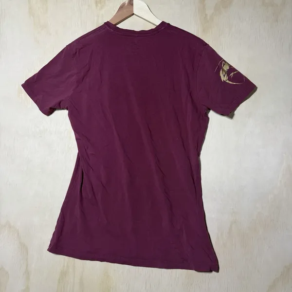 Alphalete Athletics Women's Large Burgundy Gold Logo Graphic Stretch Gym T Shirt - Image 7