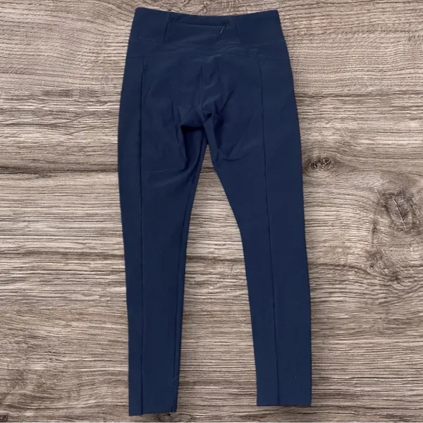 Athleta Stella Tight Leggings Navy Blue Zip Pockets Sz Small Ankle Stretch Pant - Image 4