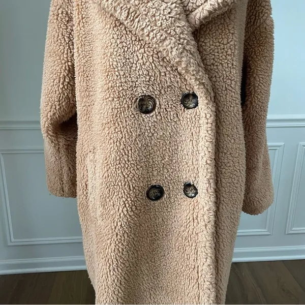 Jayley Mocha Faux Shearling Coat OSFM - Image 4