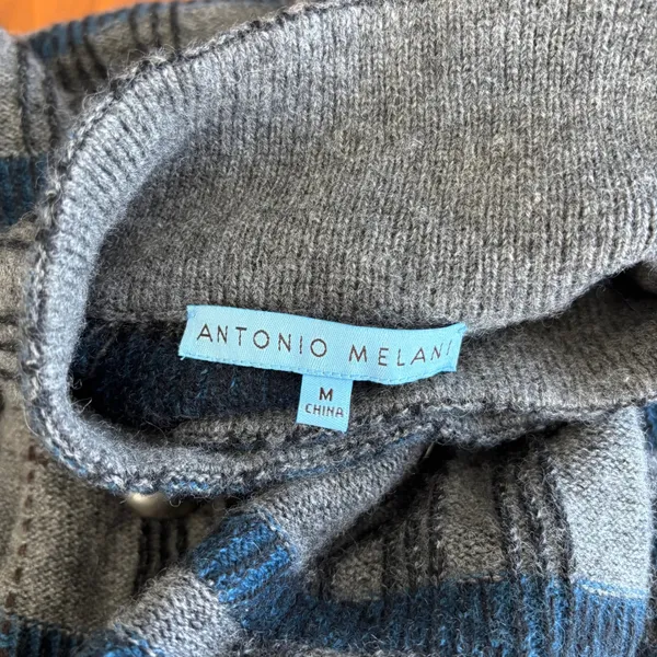 Vintage Antonio Melani Wool Cashmere Cardigan M Y2K Babydoll Twee Textured Knit - Image 4