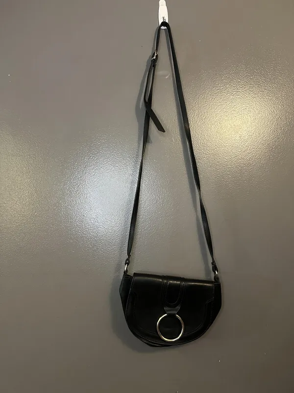 8 by YOOX Crossbody Bag Womens Black Calfskin Leather Ring Flap Made in Italy - Image 3