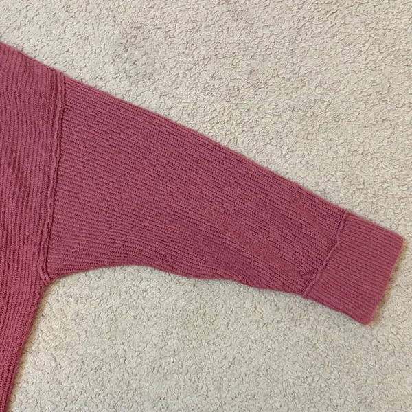 Women’s Aerie XL Oversized Burgundy Crewneck Sweater - Image 8