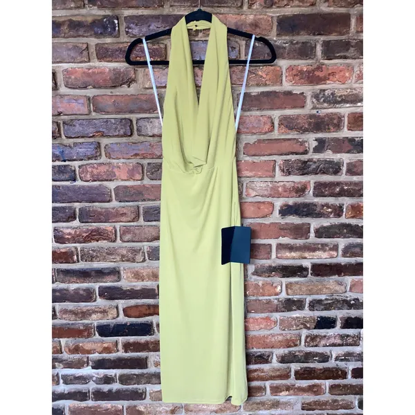 NWT Lulus Venus Chartreuse Mesh Backless Midi Dress Women's Size XS - Image 3
